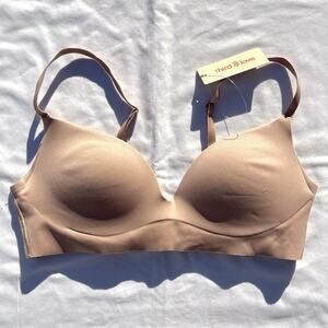 Third Love Zero Edge Wireless Push Up Bra 34B Taupe Beige